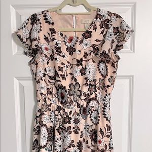 Loft Blush Pink Floral Dress